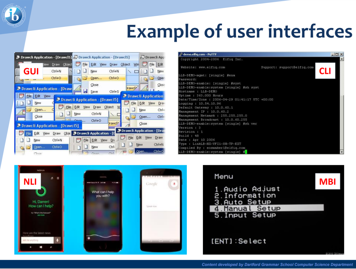 User Interface Examples