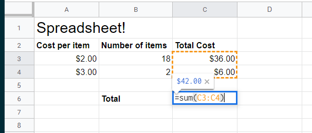 Spreadsheet image